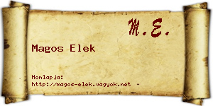 Magos Elek névjegykártya